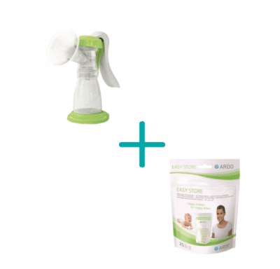 משאבה ידנית + חבילת שקיות חלב במתנה