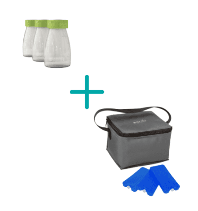 צידנית עם 3 קרחונים + סט 3 בקבוקים